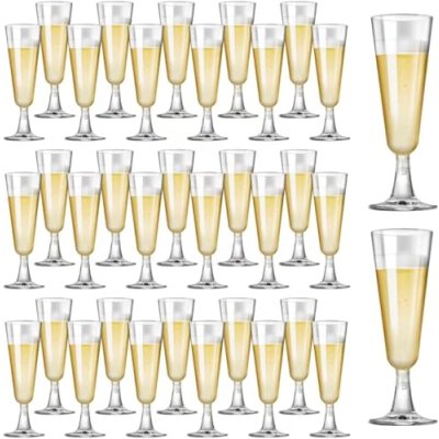 Gikisla 36 Pcs Plastic Champagne Flutes, 150ml…