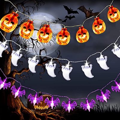 Yikki Halloween String Lights, Ghost Pumpkin Bats…