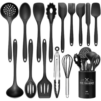 Wildone Silicone Kitchen Cooking Utensils Set,…