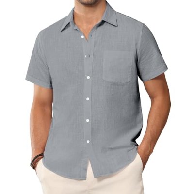 Siliteelon Men's Linen Shirt