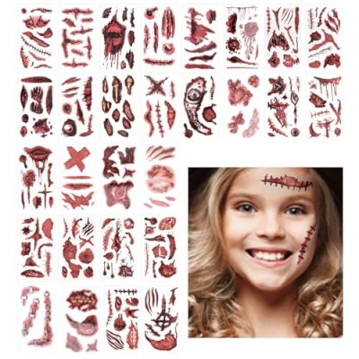 OWill 30 Sheets Halloween Tattoos, Waterproof…
