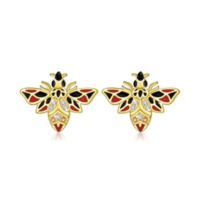 Silver Bee Stud Earrings