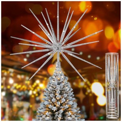Silver Christmas Tree Topper 13.7 Inch - Silver…