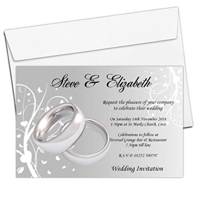 Silver Ring Wedding Invitations