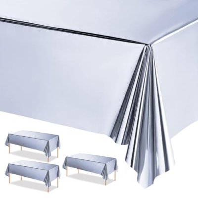 Silver Foil Tablecloth Set