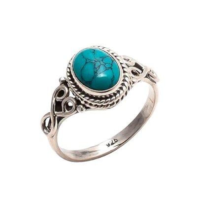Silver Turquoise Stone Statement Ring