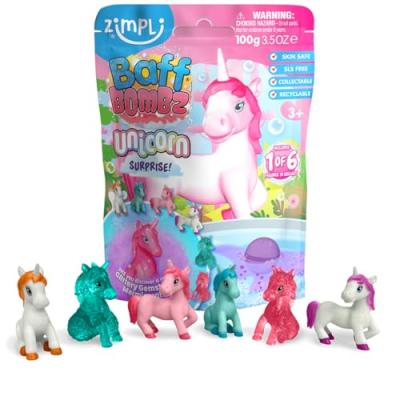 Zimpli Kids Unicorn Bath Bomb with 6 Toys
