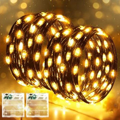 Lincentra Fairy Lights Battery Operated, 2 Pack…