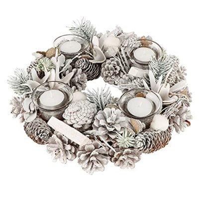 Pine Cone Wreath Candle Holder