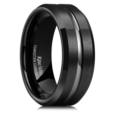 King Will Classic 8mm Black Tungsten Carbide…