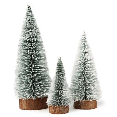 Mini Frosted Christmas Trees Set