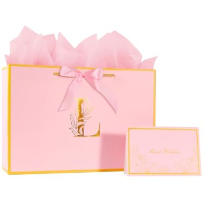 Pink Letter Gift Bag
