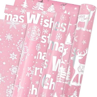 Pink Christmas Wrapping Paper