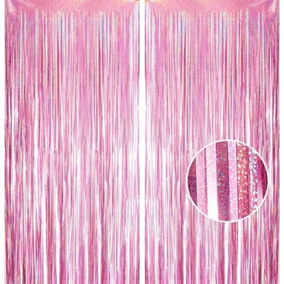Pink Tinsel Curtains