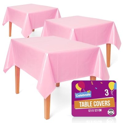 SOL Pink Plastic Tablecloths
