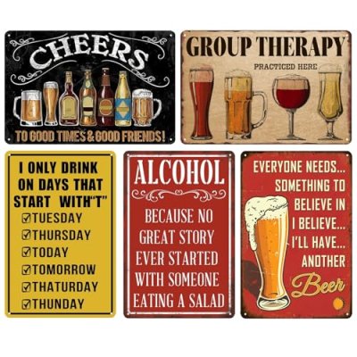 Vintage Metal Tin Sign for Home Bar & Man Cave -…