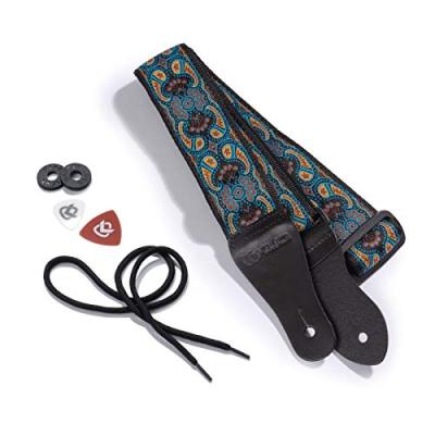 KLIQ Vintage Woven Guitar Strap with Free Accessories