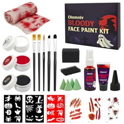 Oiomniv 23 Pcs Halloween Zombie Makeup Kit - SFX…