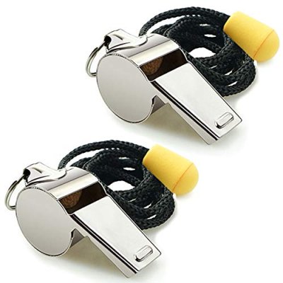 Hipat Whistle, 2 Pack Stainless Steel Sports…