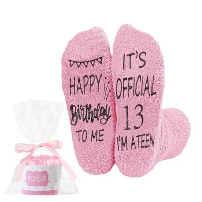 Girls' 13th Birthday Pink Bed Socks