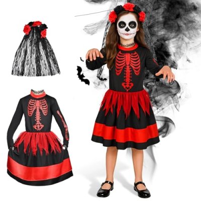 Girls' Skeleton Tutu Costume