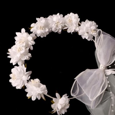 Girls Floral Bow Veil