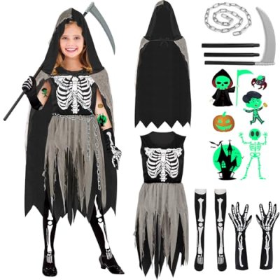 YADODO Girls' Grim Reaper Costume