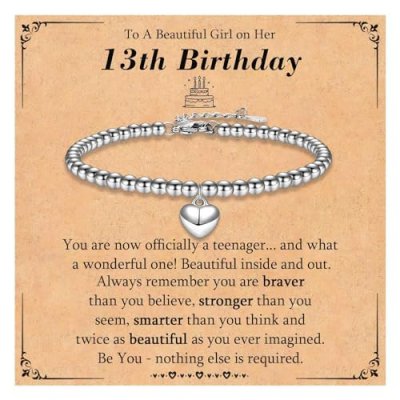 KORAS Birthday Heart Charm Bracelet