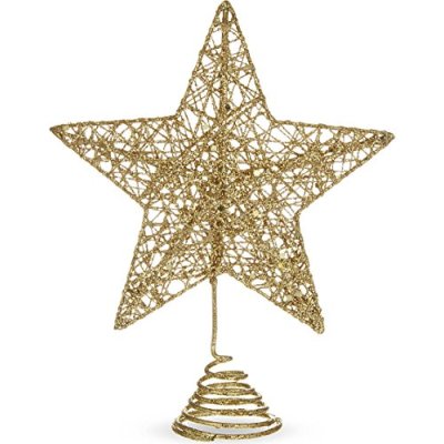 Gisela Graham Gold Glitter Grid Metal Christmas…