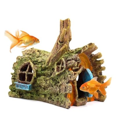 Fish Tank Decorations Betta wooden House Hide…