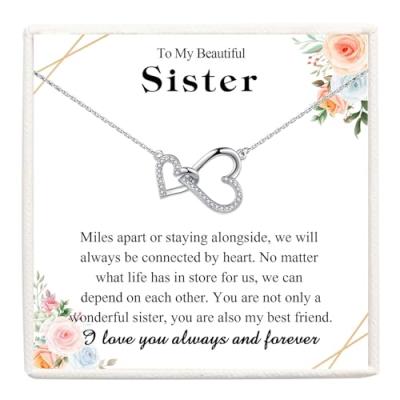 VOSAP Sister Hearts Pendant Necklace