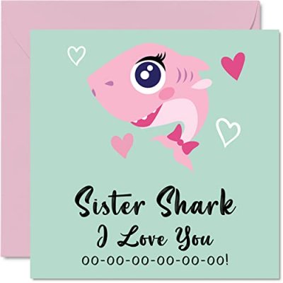 Sister Shark Birthday Card