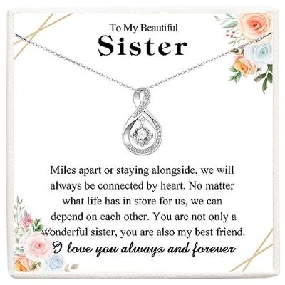 VOSAP Sister Gifts Infinity Necklace