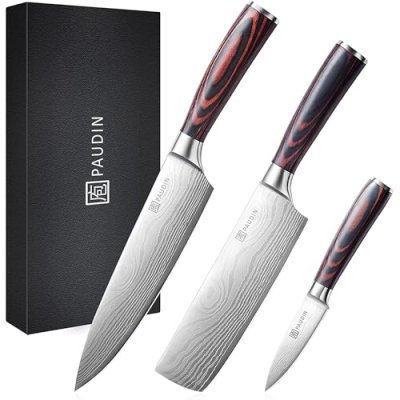 PAUDIN Kitchen Knife Set, 3 Pcs Chef Knive Set,…