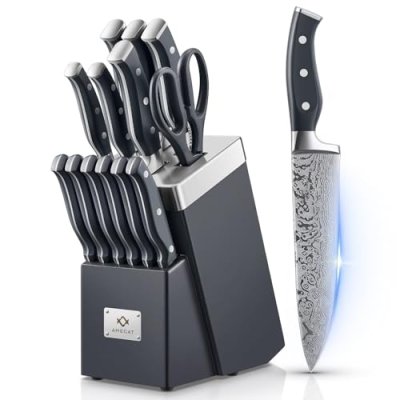 AMEGAT Kitchen Knife Set with Advanced Self…