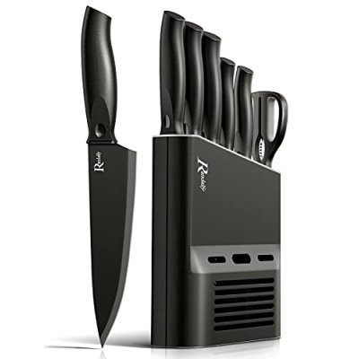 Kitchen Knife Set with Knife Block Set - 7 Pieces…