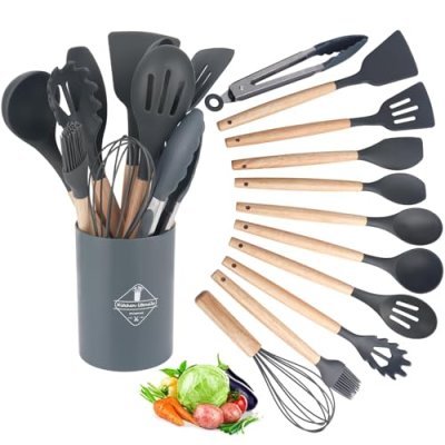 Kitchen Utensil Set 12 PCS Silicone Cooking…