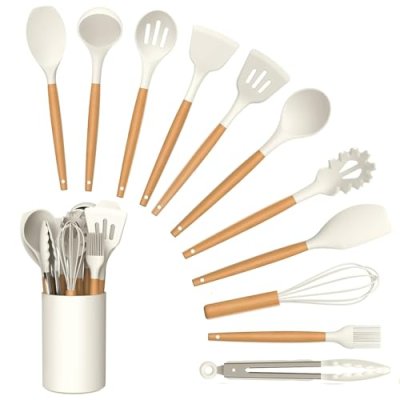 Kitchen Utensil Set, 12 PCS Silicone Cooking…