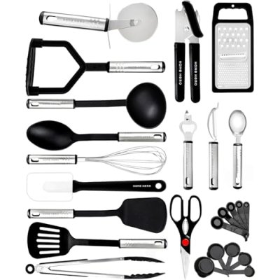 Kitchen Utensils Set - 25pieces Non-Stick Heat…