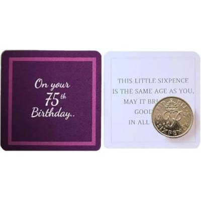 Sixpence Seller 75th Birthday Gift