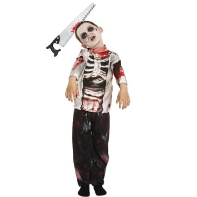Lizzy Kids Zombie Boy Costume with Saw Headband |…