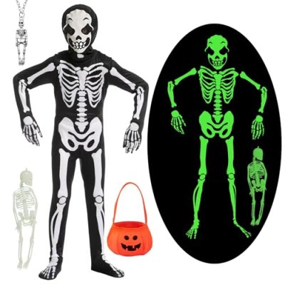 YADODO Skeleton Costume Kids Boys Girls 5-6 Glow…