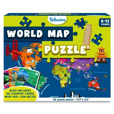 Skillmatics World Map Puzzle - Educational Geography Toy