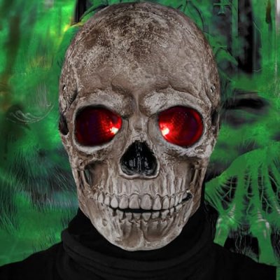 Skull Mask with Moving Jaw
