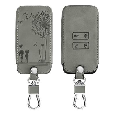 kwmobile Renault Car Key Cover - Synthetic Nubuck Leather Fob