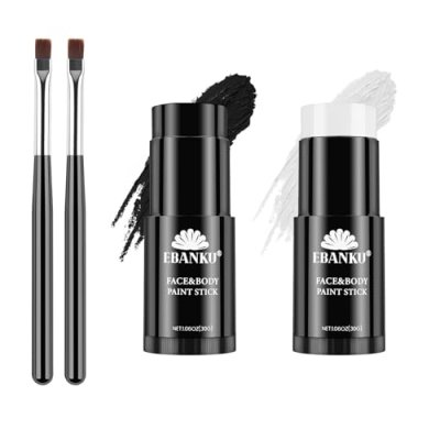 EBANKU Black and White Face Body Paint Stick Oil …