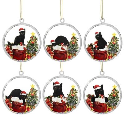 Black Cat Christmas Ornaments