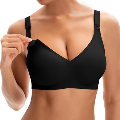 INNERSY Black Seamless Nursing Bra Non Wired…