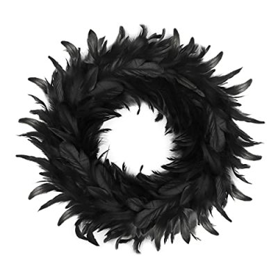 Black Feather Halloween Wreath