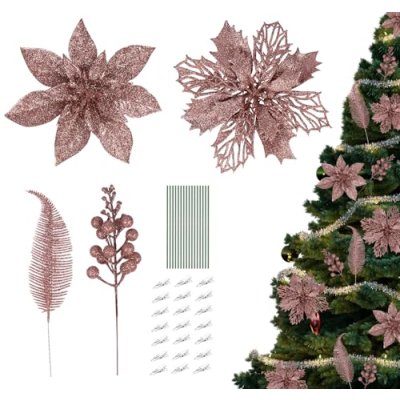 Ilauke Poinsettia Artificial Flowers